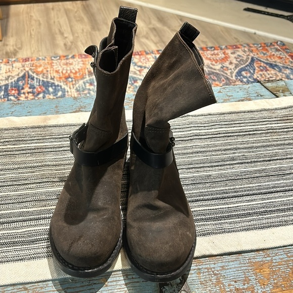 Rag & Bone Waxed Calfskin Suede Moto Boot Size 38 - Picture 2 of 5